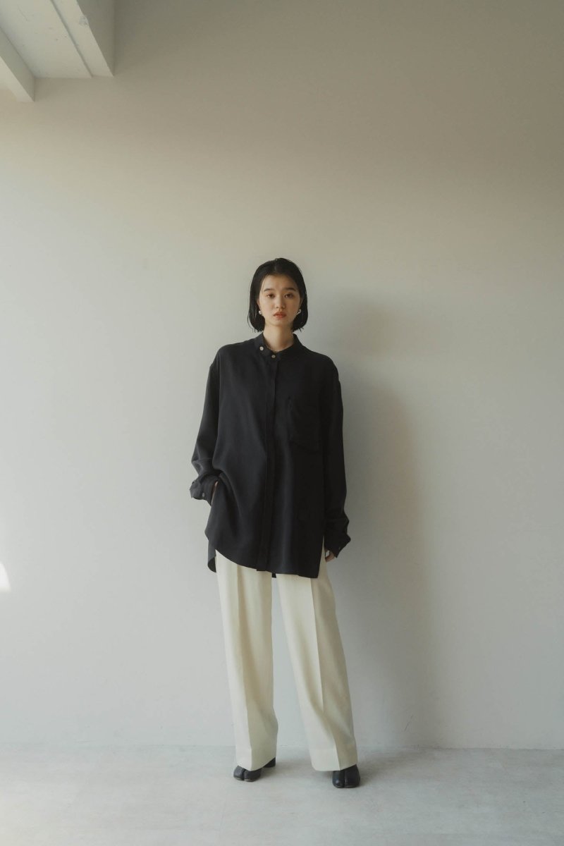 -high end- stand collar cupra shirt/black(unisex) - KNUTH MARF