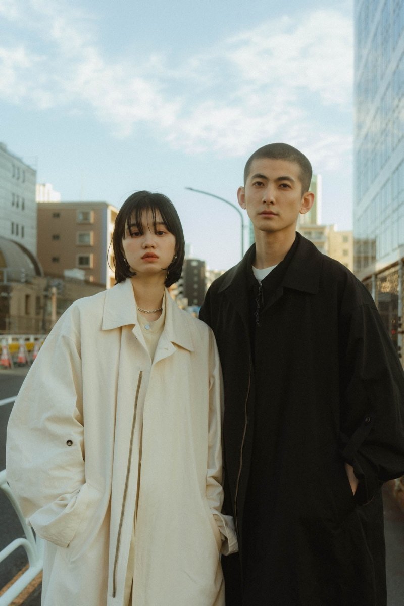 -high end- washer long soutien collar coat/black - KNUTH MARF