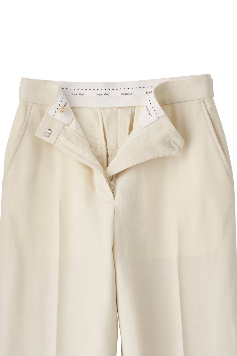 -high end- wool straight pants/cream - KNUTH MARF