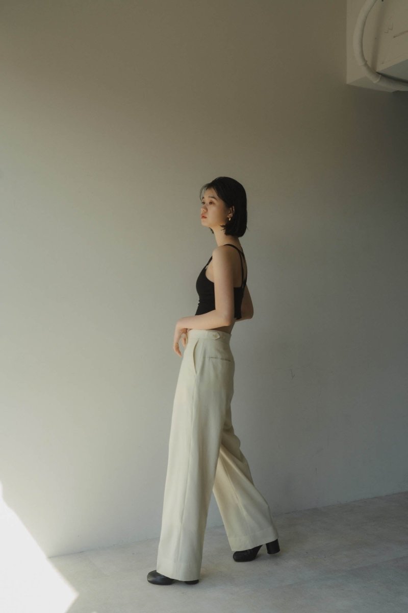 -high end- wool straight pants/cream - KNUTH MARF