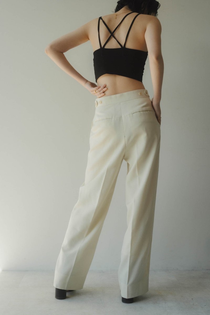 -high end- wool straight pants/cream - KNUTH MARF