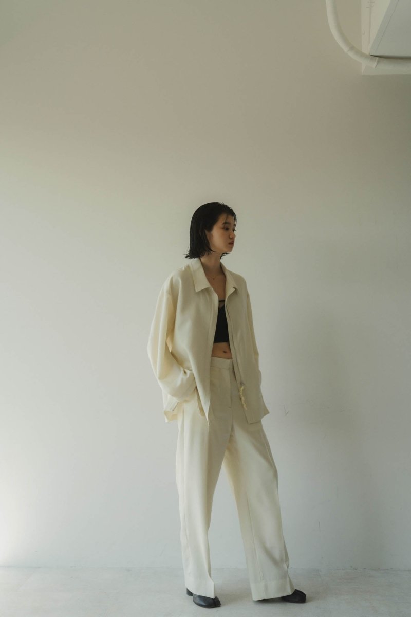 -high end- wool straight pants/cream - KNUTH MARF