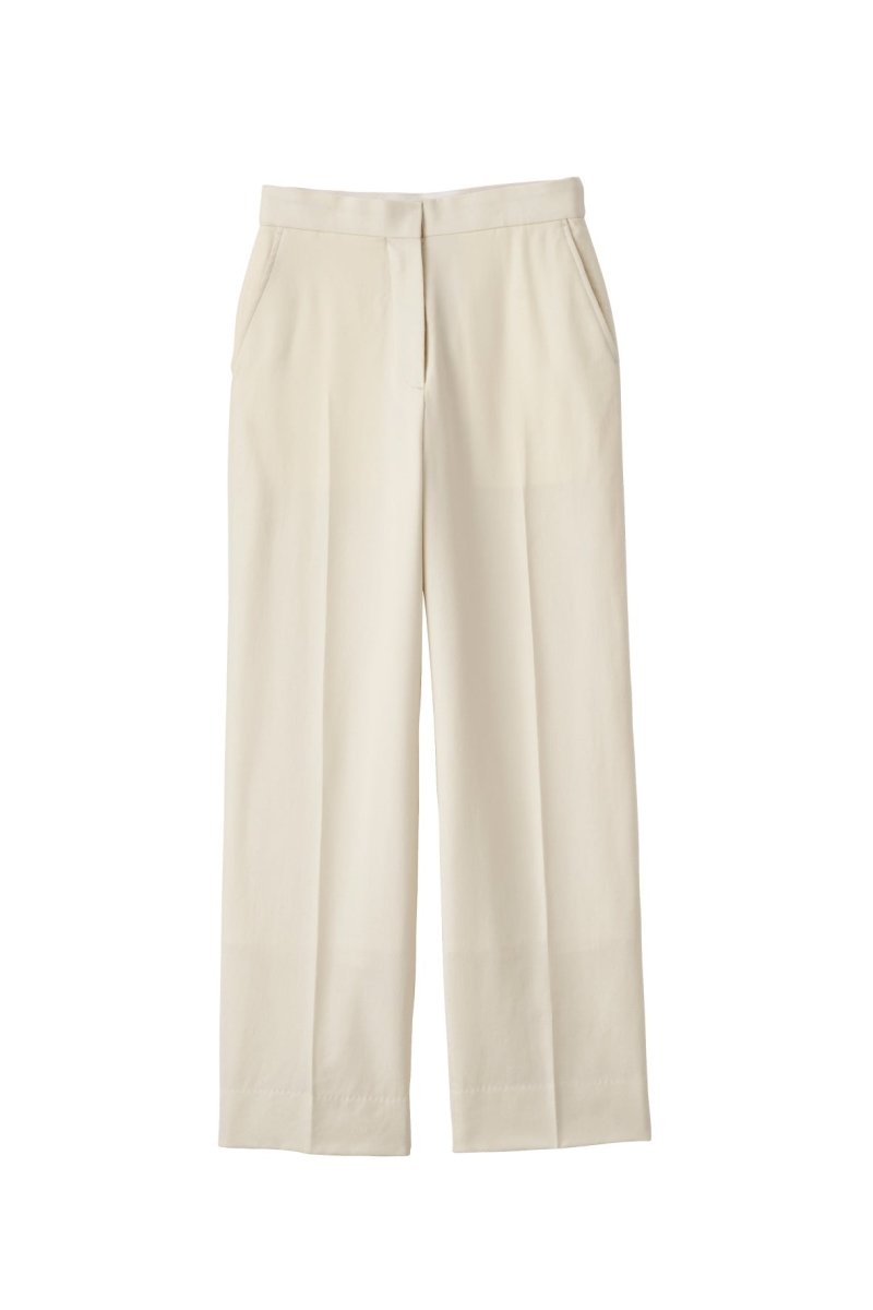 -high end- wool straight pants/cream - KNUTH MARF