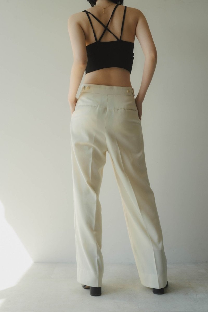 -high end- wool straight pants/cream - KNUTH MARF