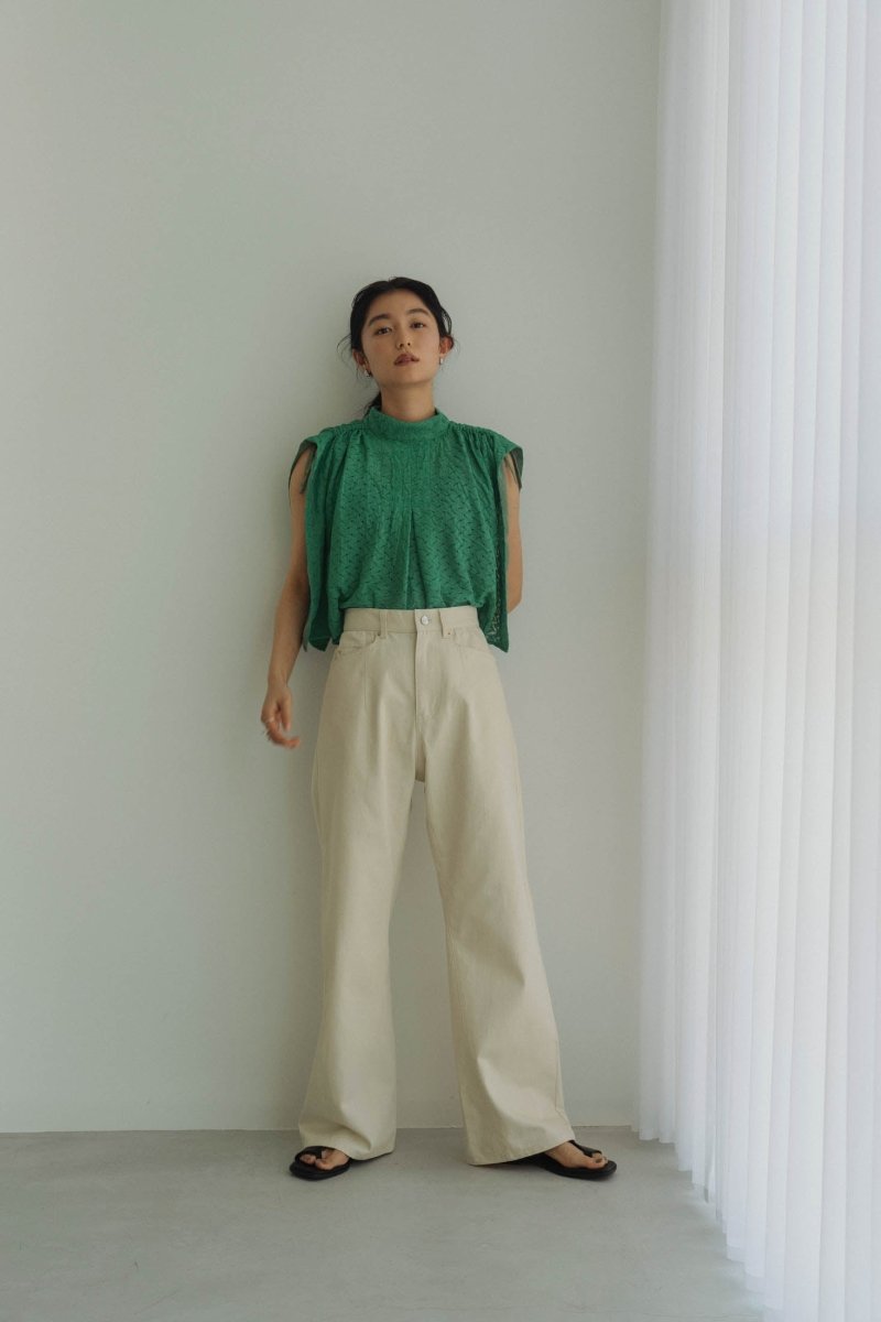 high waist denim pants/white - KNUTH MARF