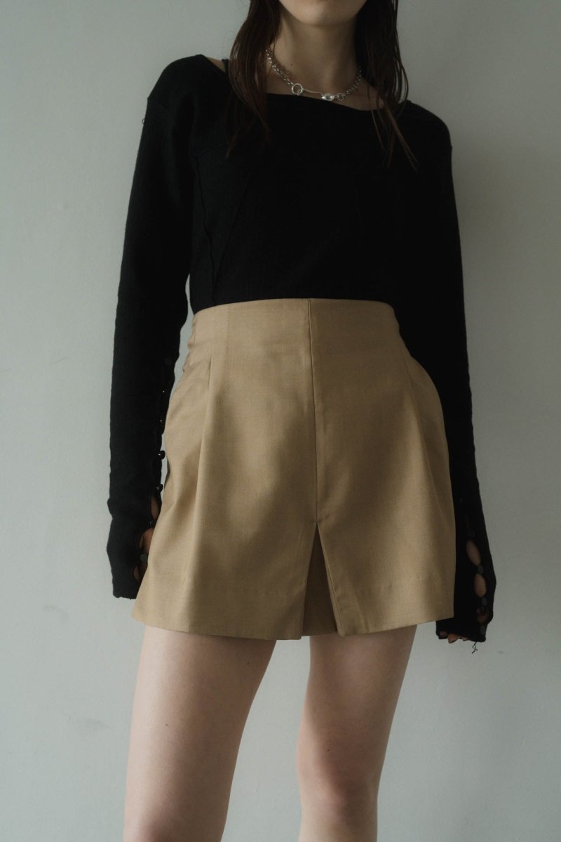 high waist front skort/beige - KNUTH MARF