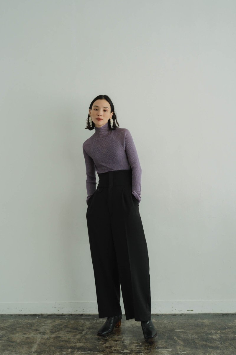 high waist lace up slacks pants/2color - KNUTH MARF
