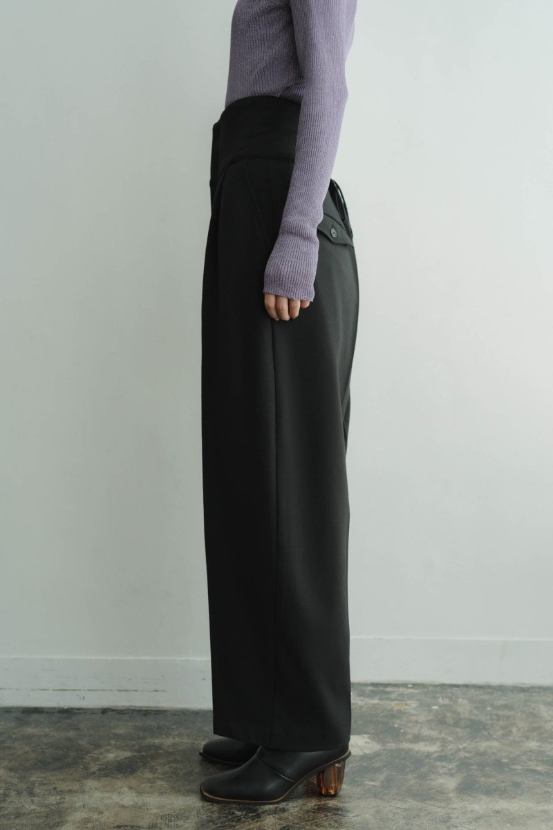 high waist lace up slacks pants/2color - KNUTH MARF