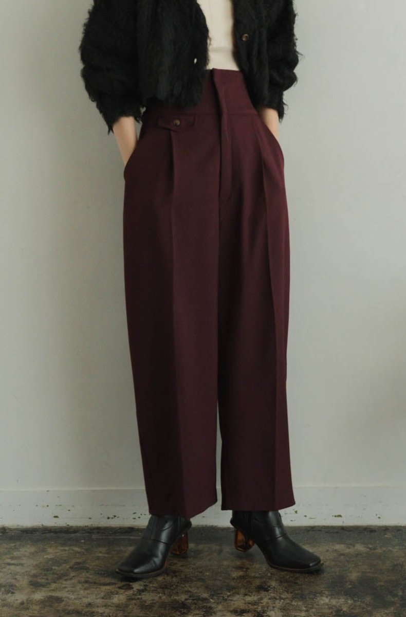 high waist lace up slacks pants/2color - KNUTH MARF