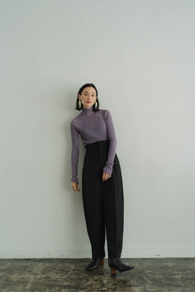 high waist lace up slacks pants/2color - KNUTH MARF