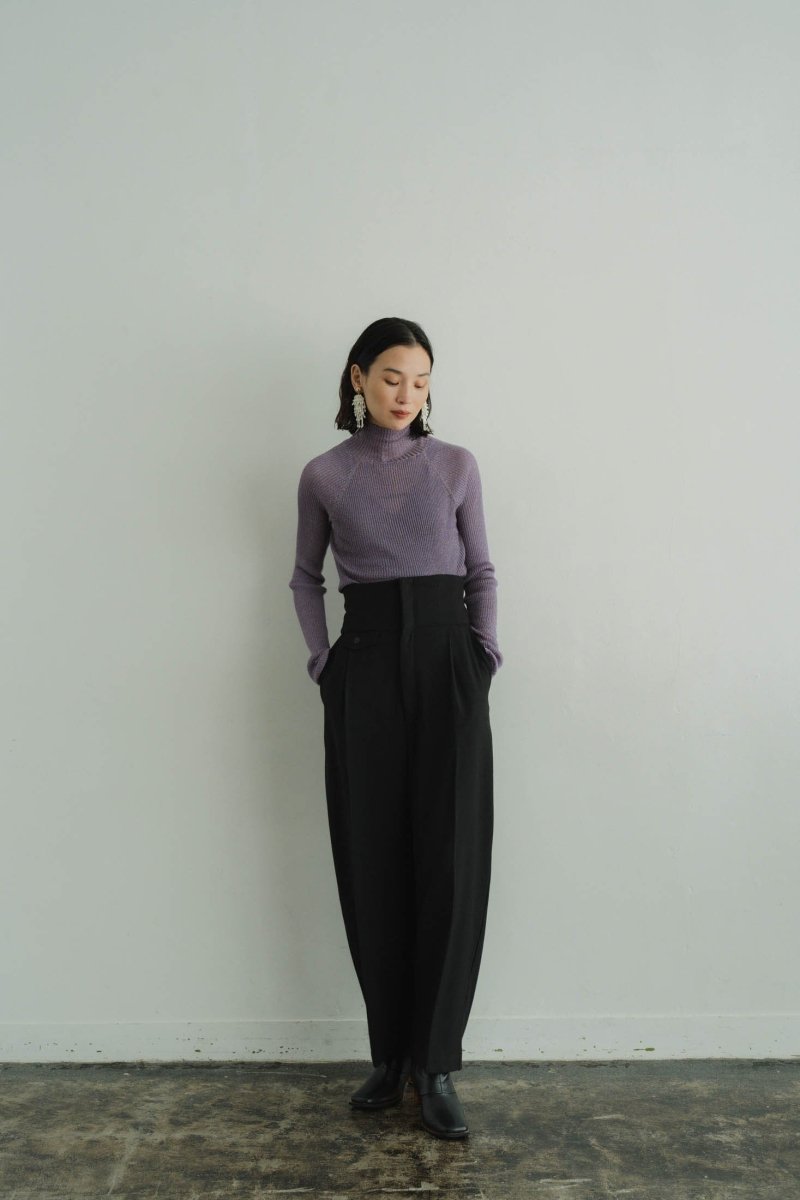 high waist lace up slacks pants/2color - KNUTH MARF
