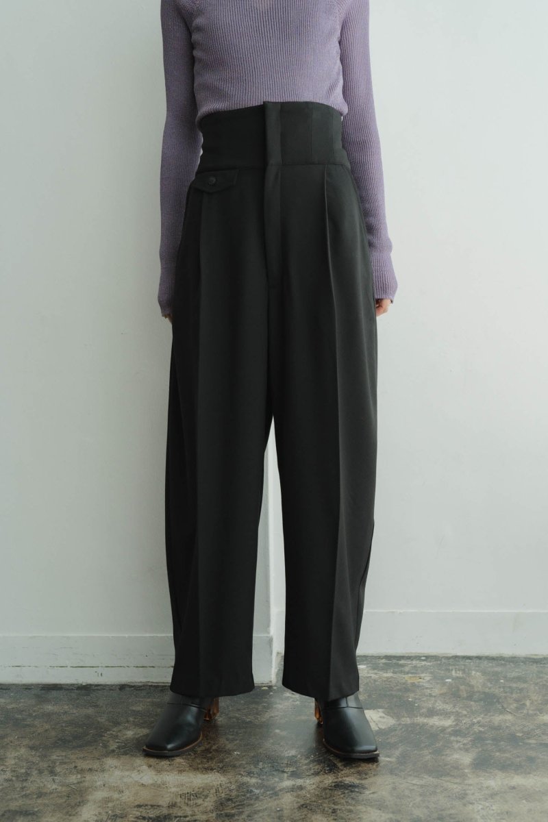 high waist lace up slacks pants/2color - KNUTH MARF