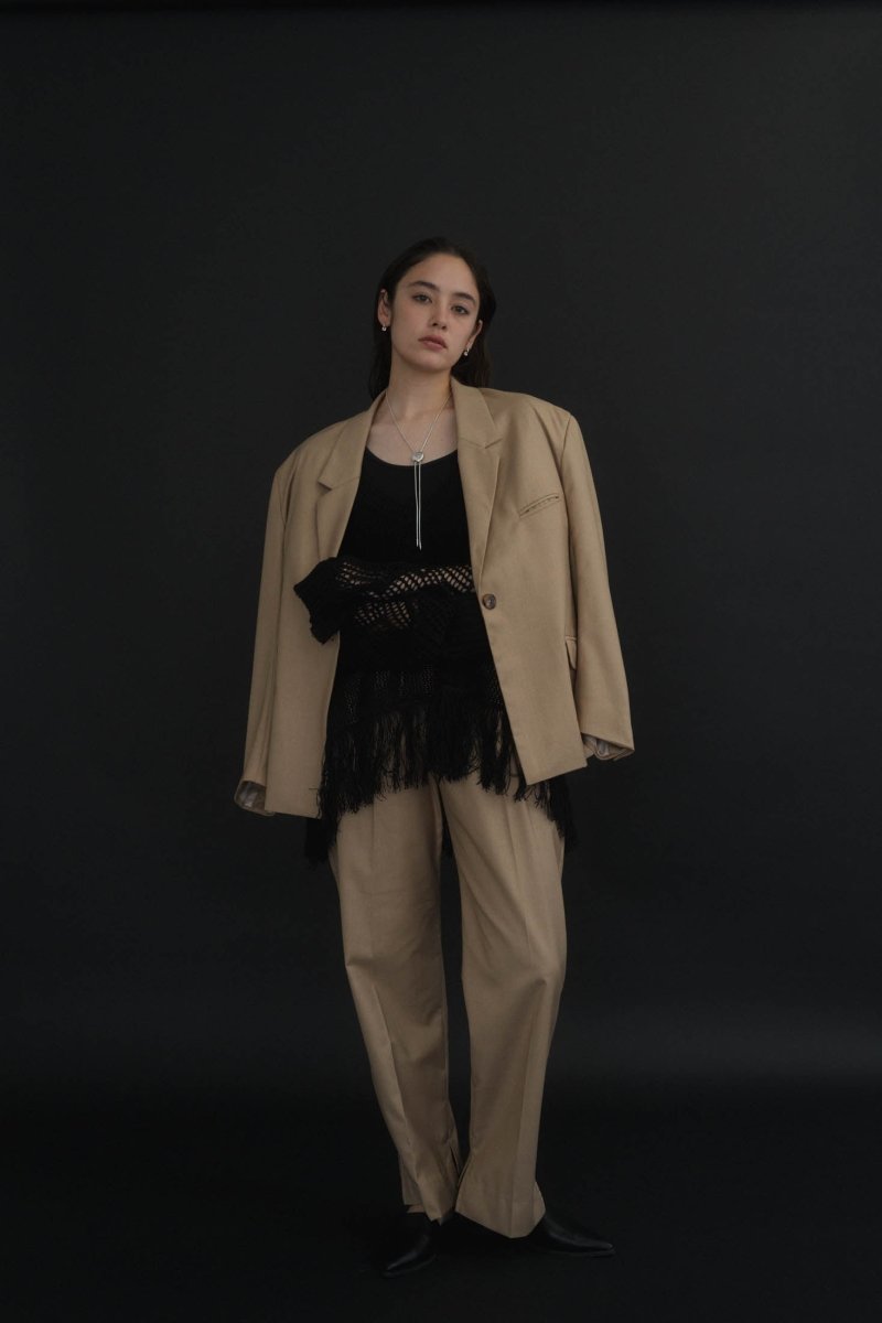high waist slacks pants/beige - KNUTH MARF