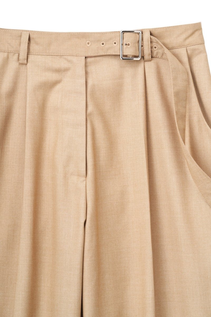 high waist slacks pants/beige - KNUTH MARF