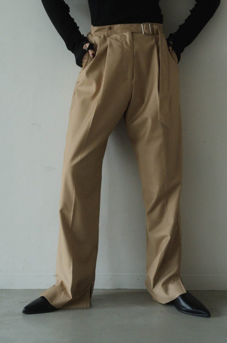 high waist slacks pants/beige - KNUTH MARF