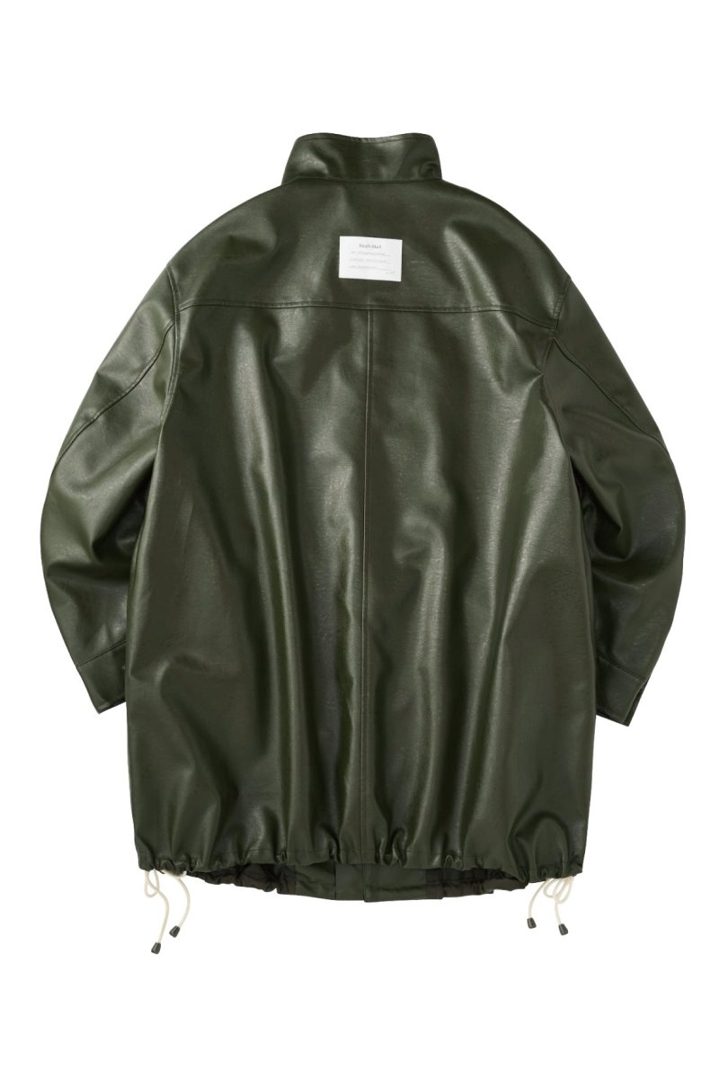 label leather jacket/darkgreen - KNUTH MARF