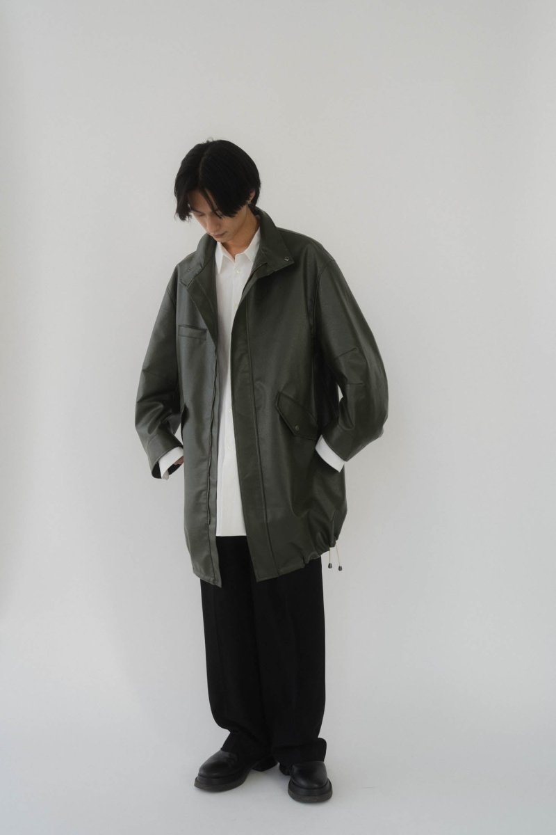 label leather jacket/darkgreen - KNUTH MARF