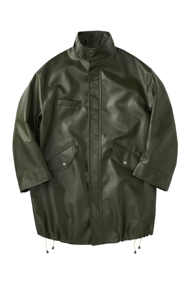 label leather jacket/darkgreen - KNUTH MARF