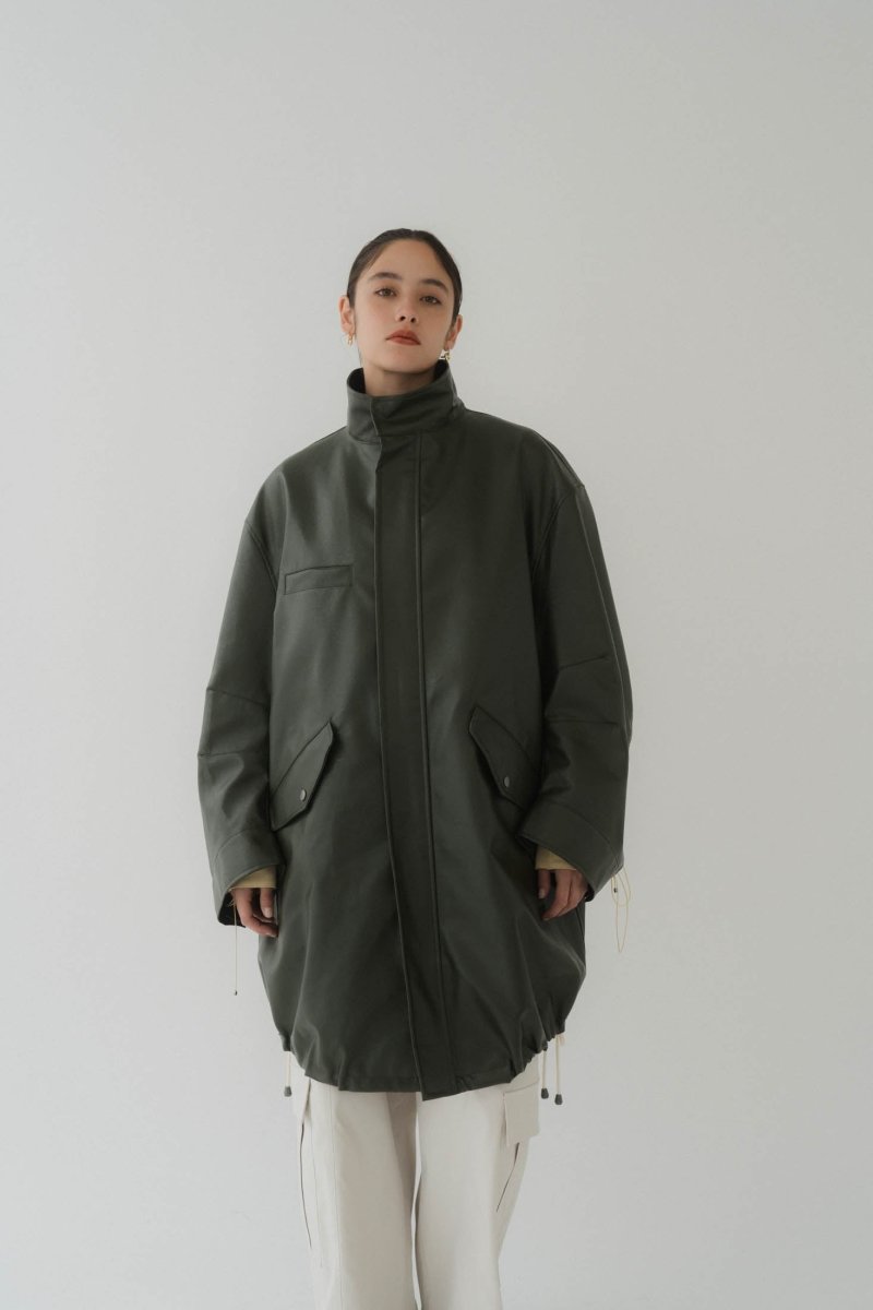 label leather jacket/darkgreen - KNUTH MARF