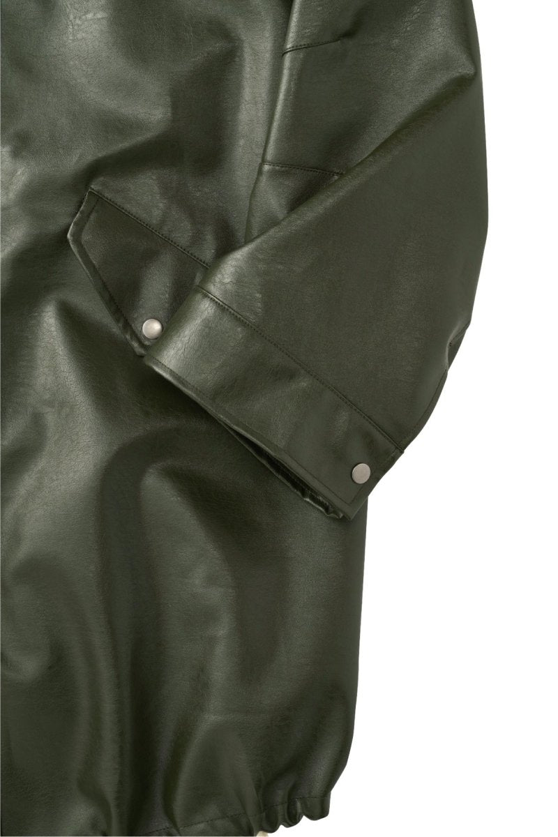 label leather jacket/darkgreen - KNUTH MARF