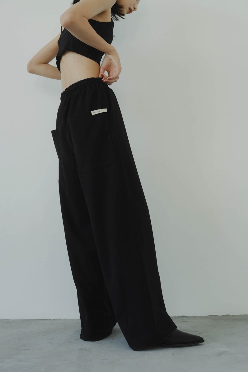 label loose pants(unisex)/black - KNUTH MARF