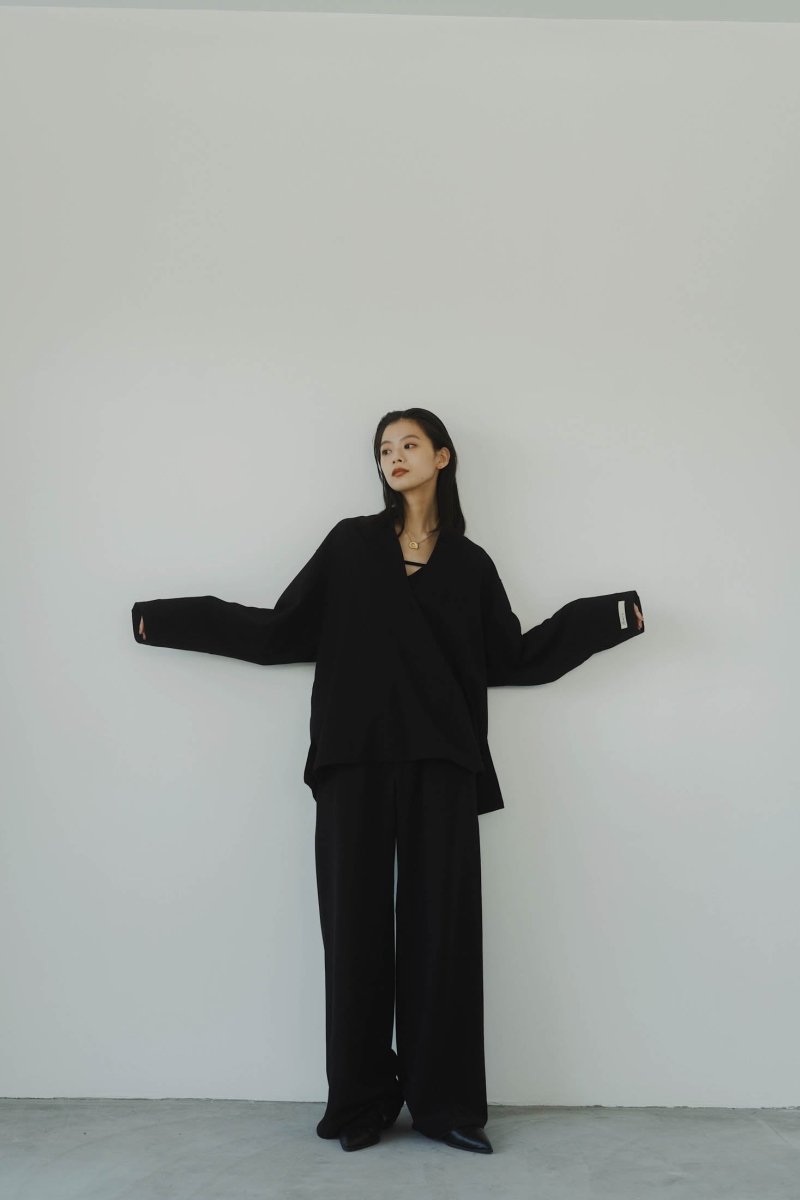label loose pants(unisex)/black - KNUTH MARF