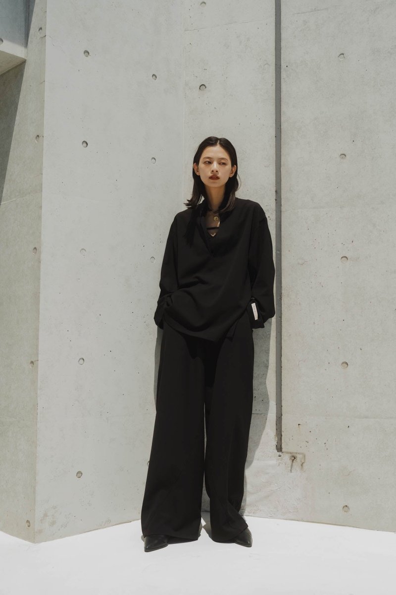 label loose pants(unisex)/black - KNUTH MARF