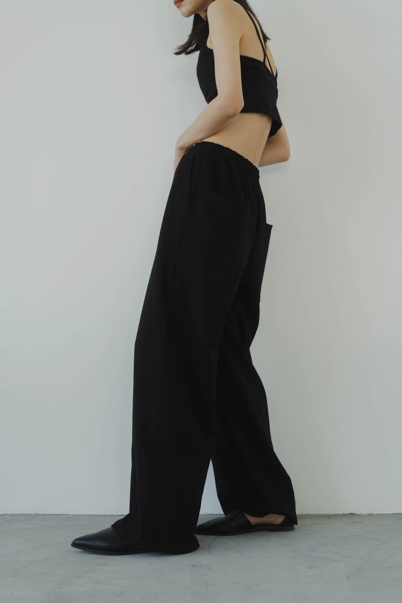 label loose pants(unisex)/black - KNUTH MARF