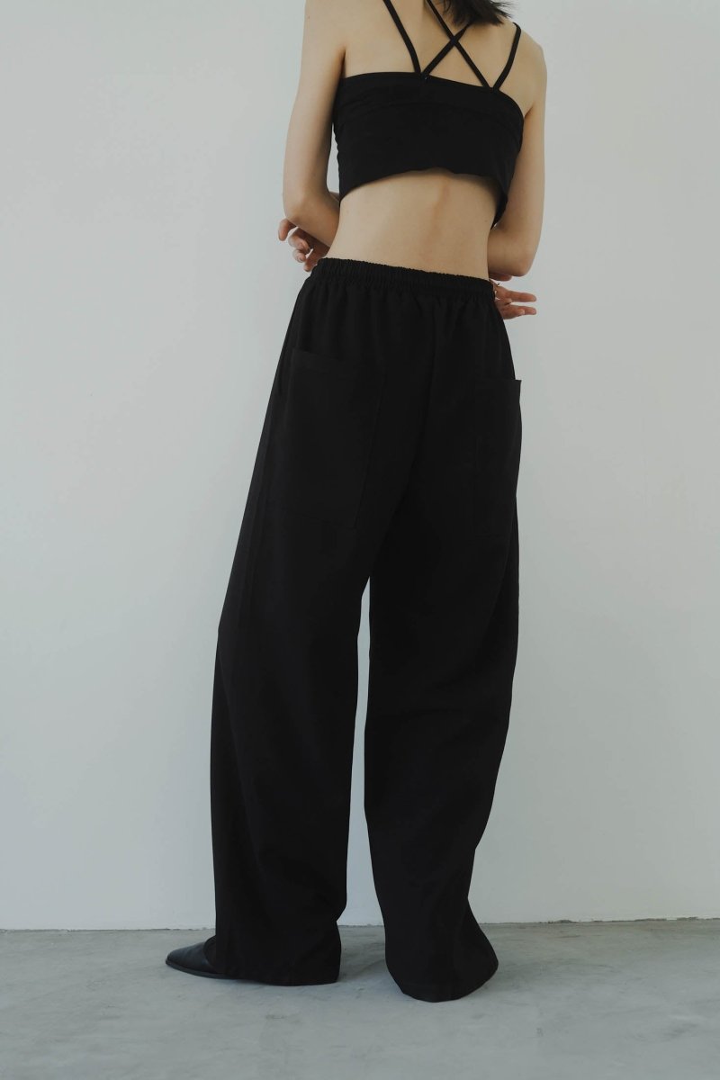 label loose pants(unisex)/black - KNUTH MARF