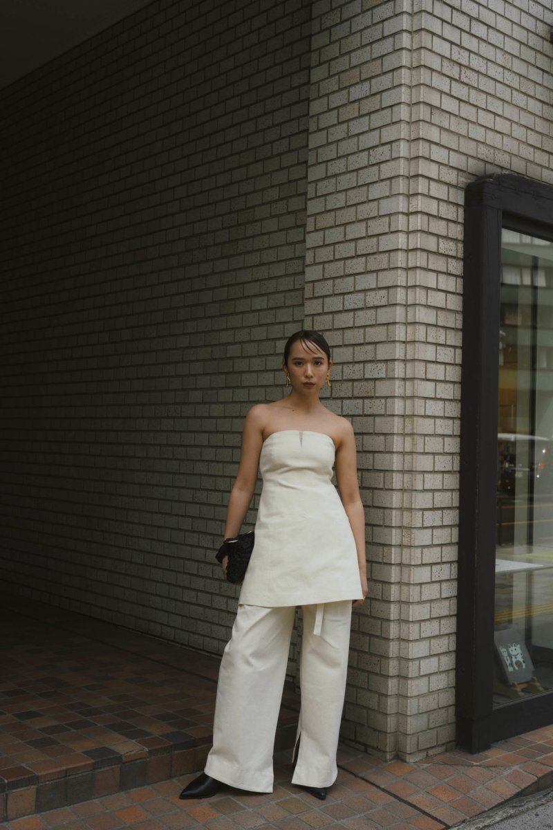 lace up bare tunic/white - KNUTH MARF