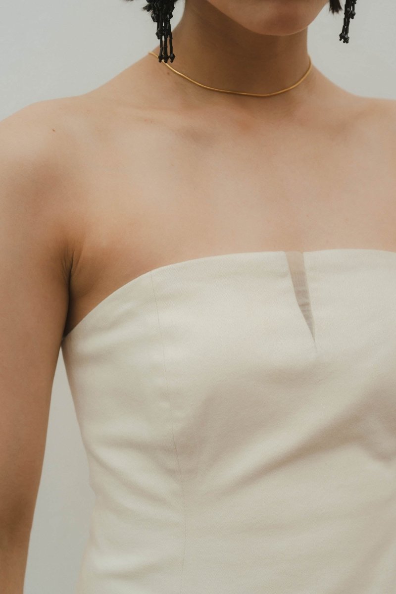 lace up bare tunic/white - KNUTH MARF