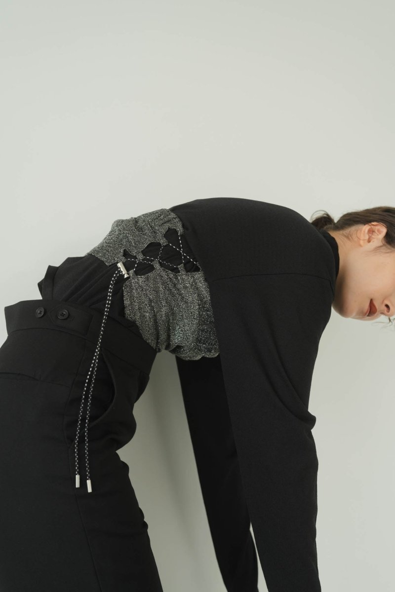 lame bustier combination knit/3color - KNUTH MARF