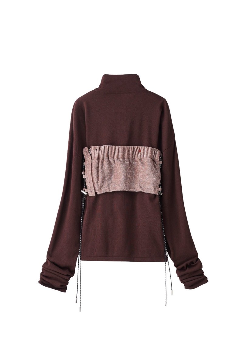 lame bustier combination knit/3color - KNUTH MARF