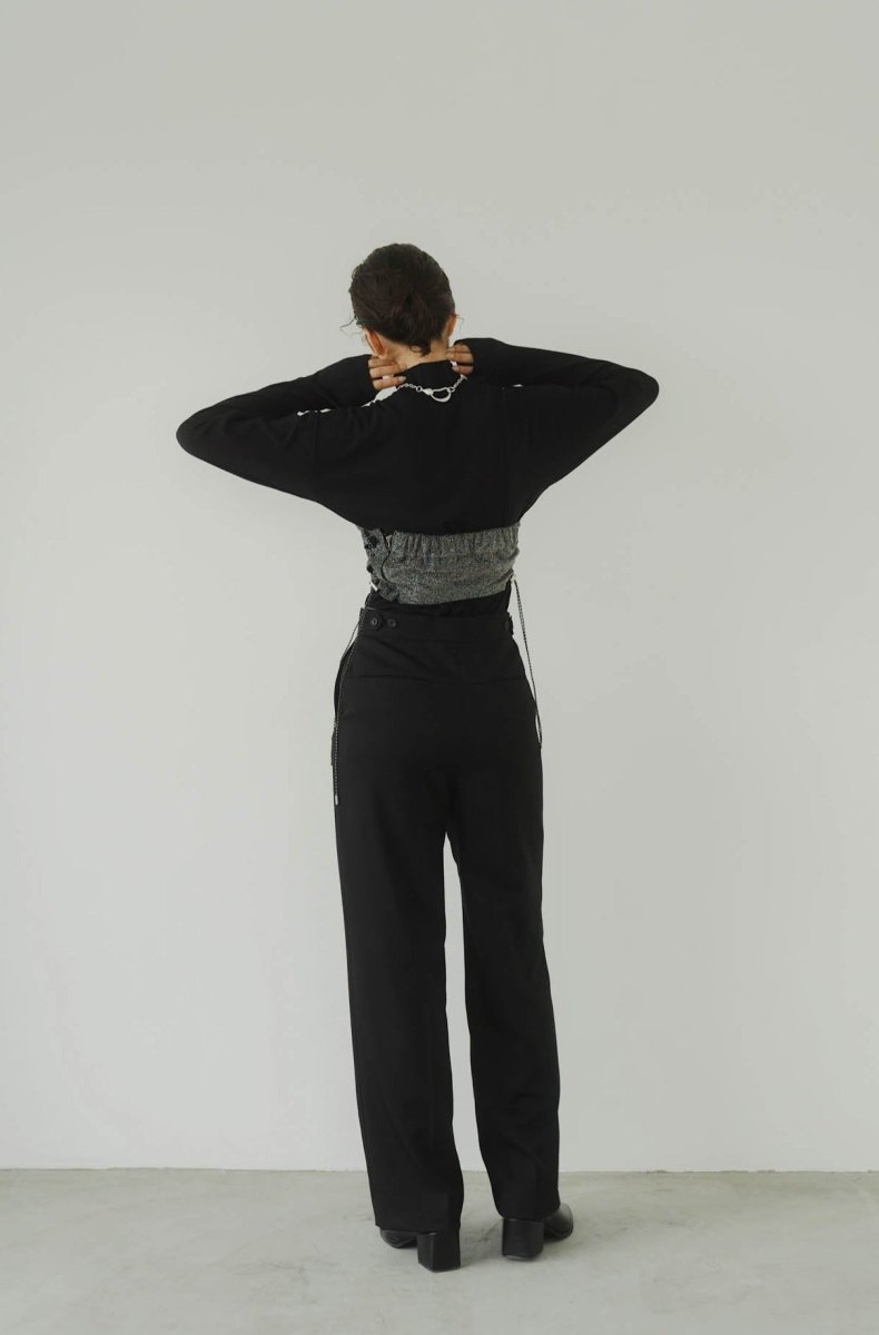 lame bustier combination knit/3color - KNUTH MARF