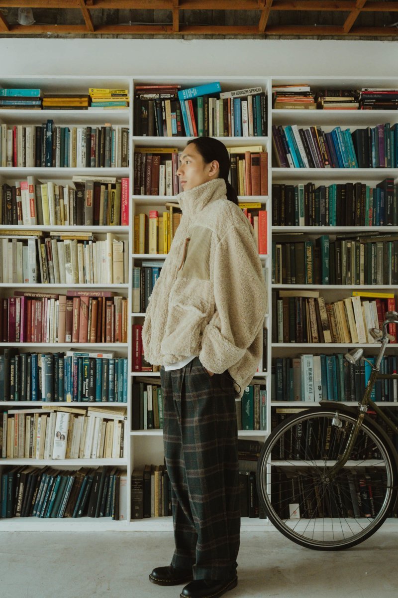 loose slacks pants/checkgreen - KNUTH MARF