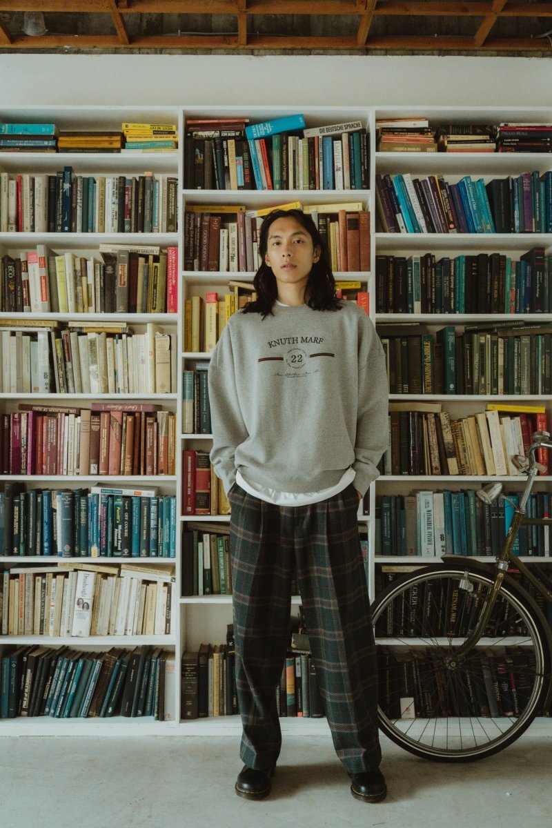 loose slacks pants/checkgreen - KNUTH MARF
