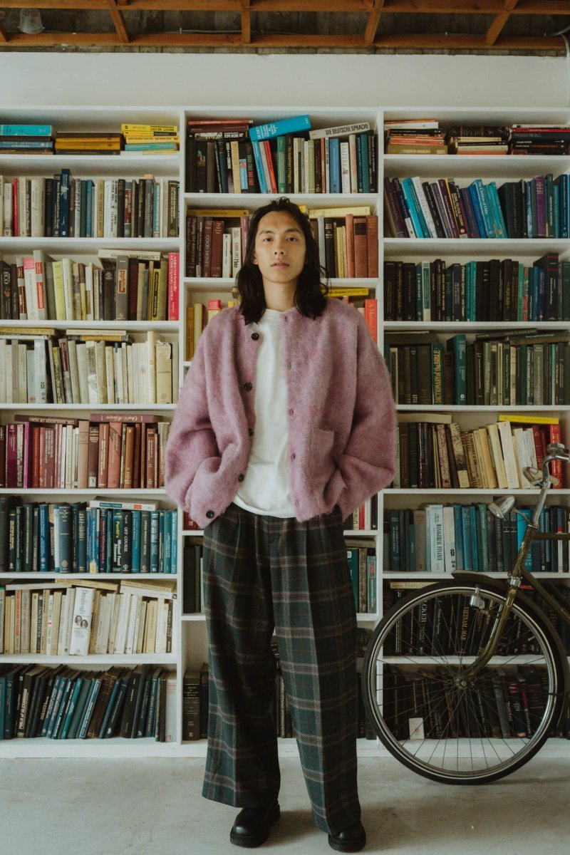 loose slacks pants/checkgreen - KNUTH MARF