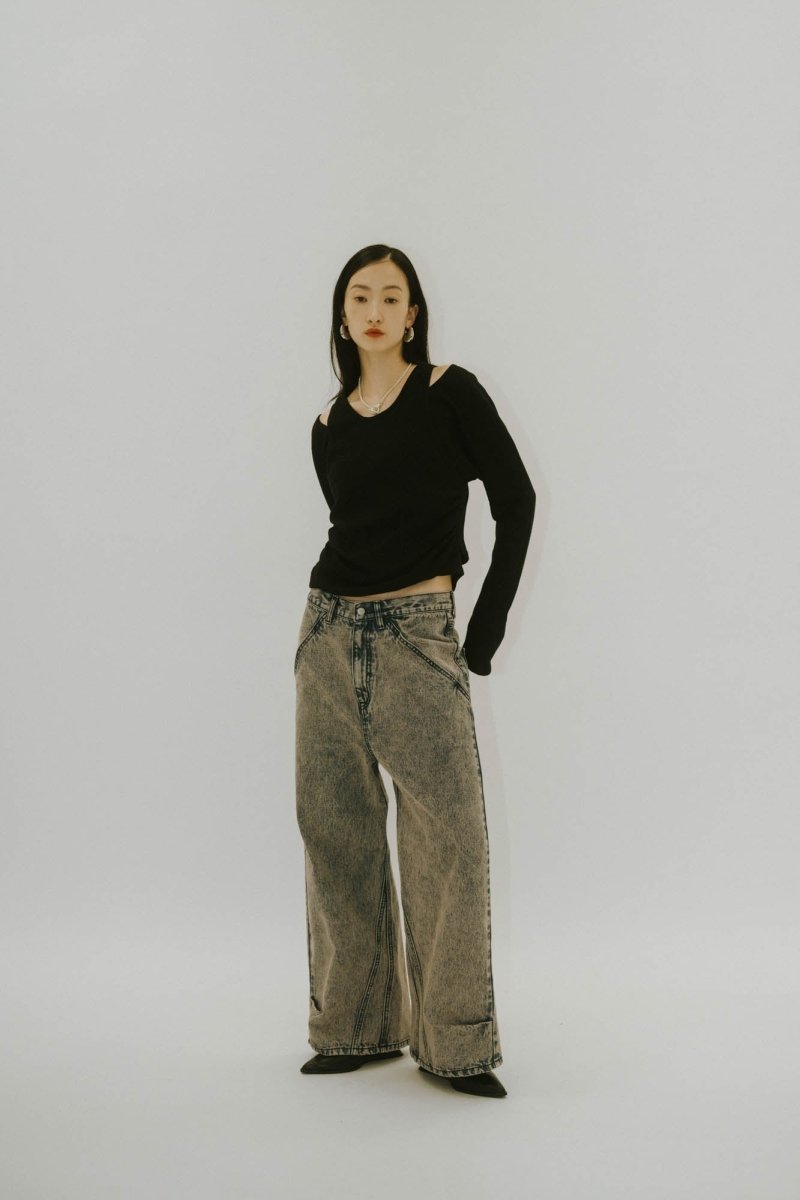 low rise denim pants(unisex)/4color - KNUTH MARF