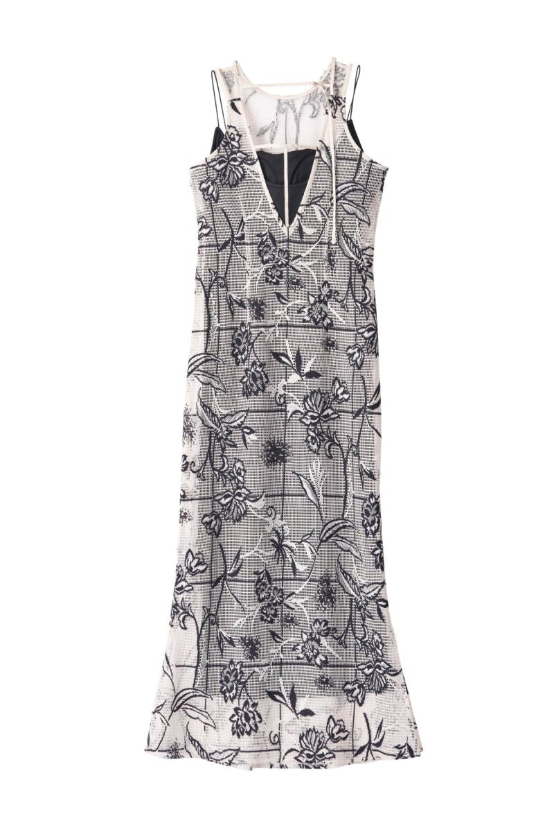 mesh jacquard one piece/navy - KNUTH MARF