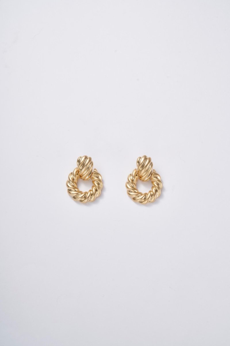 metal design pierced earrings - KNUTH MARF