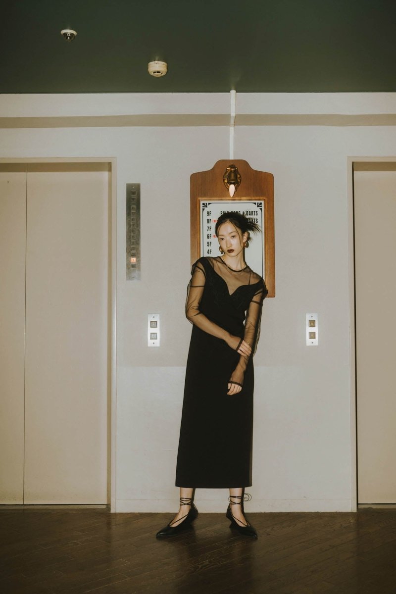 off shoulder design one piece/black - KNUTH MARF