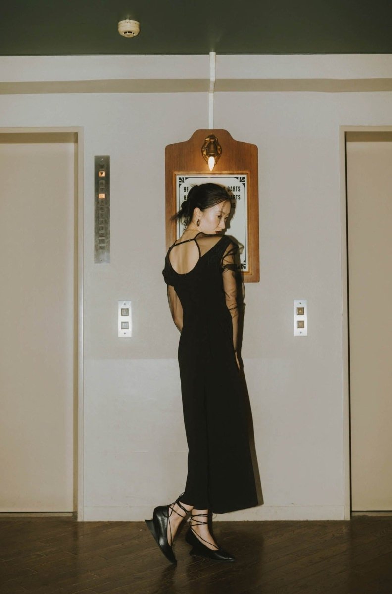 off shoulder design one piece/black - KNUTH MARF
