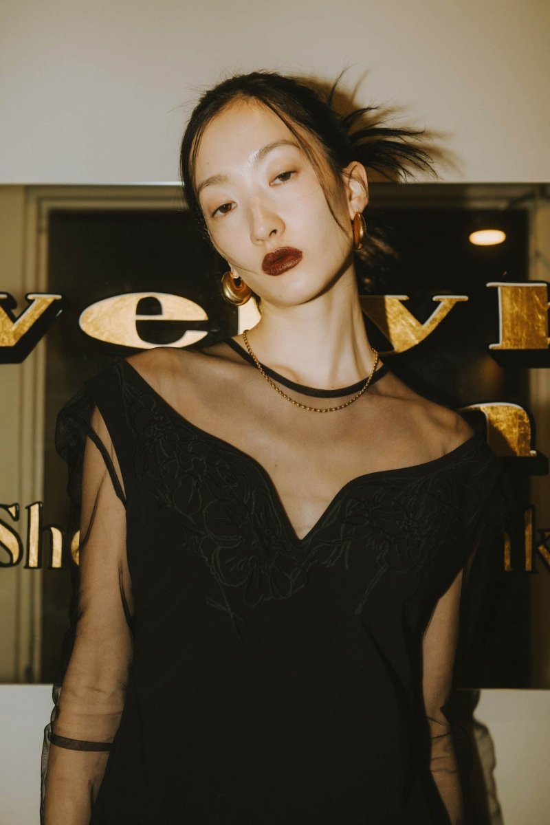 off shoulder design one piece/black - KNUTH MARF