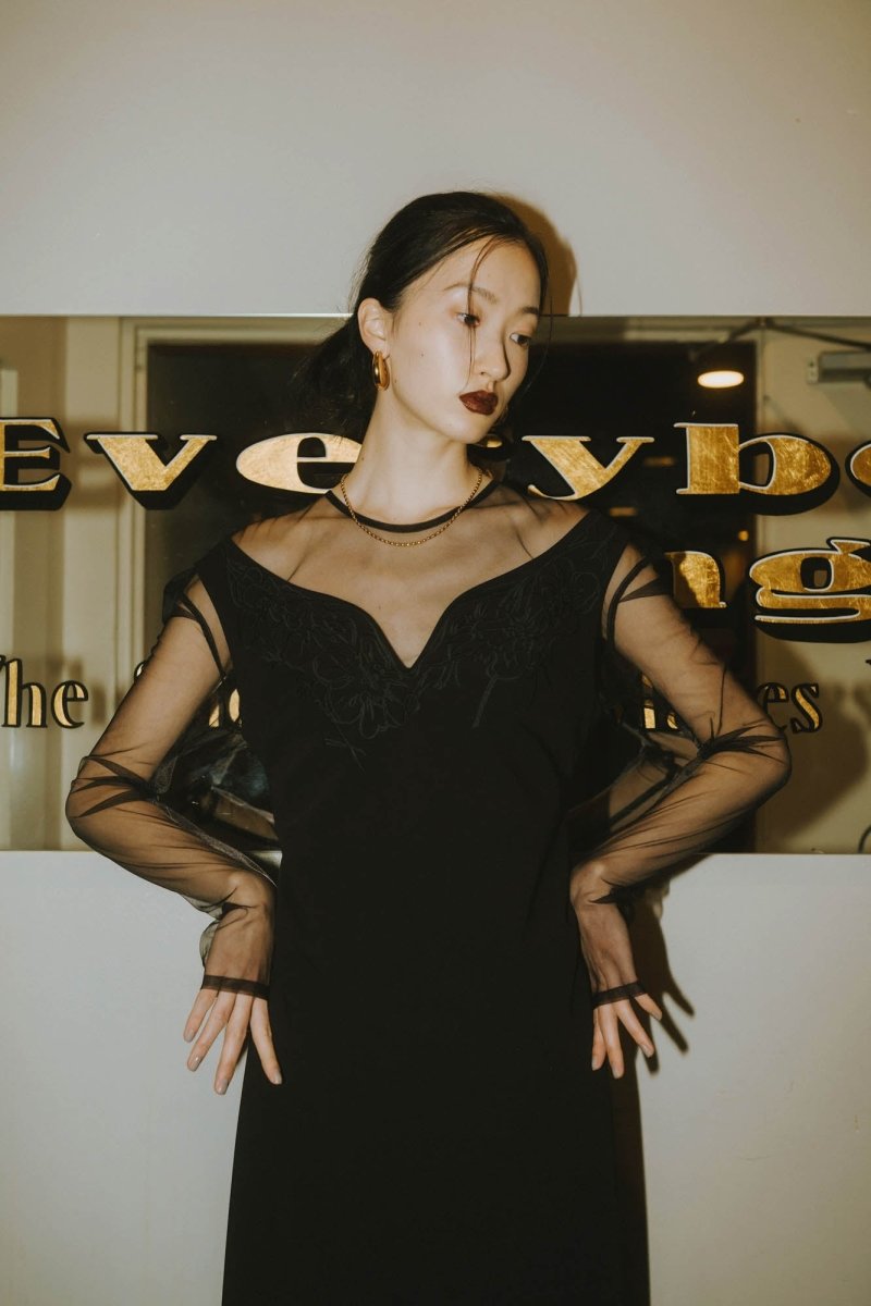 off shoulder design one piece/black - KNUTH MARF