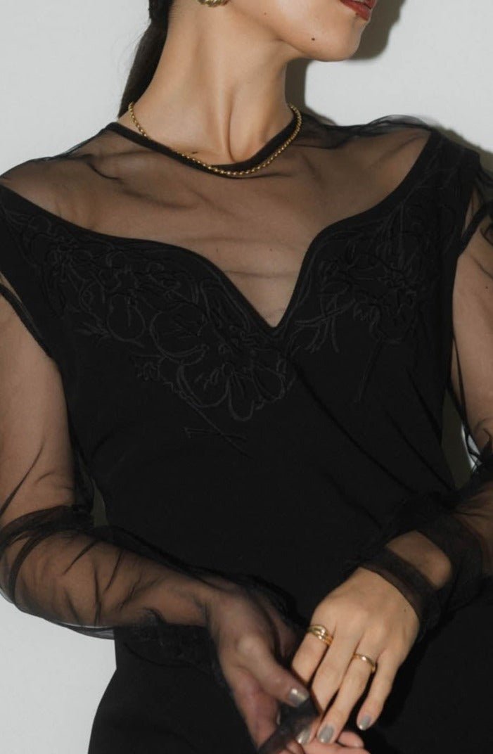 off shoulder design one piece/black - KNUTH MARF