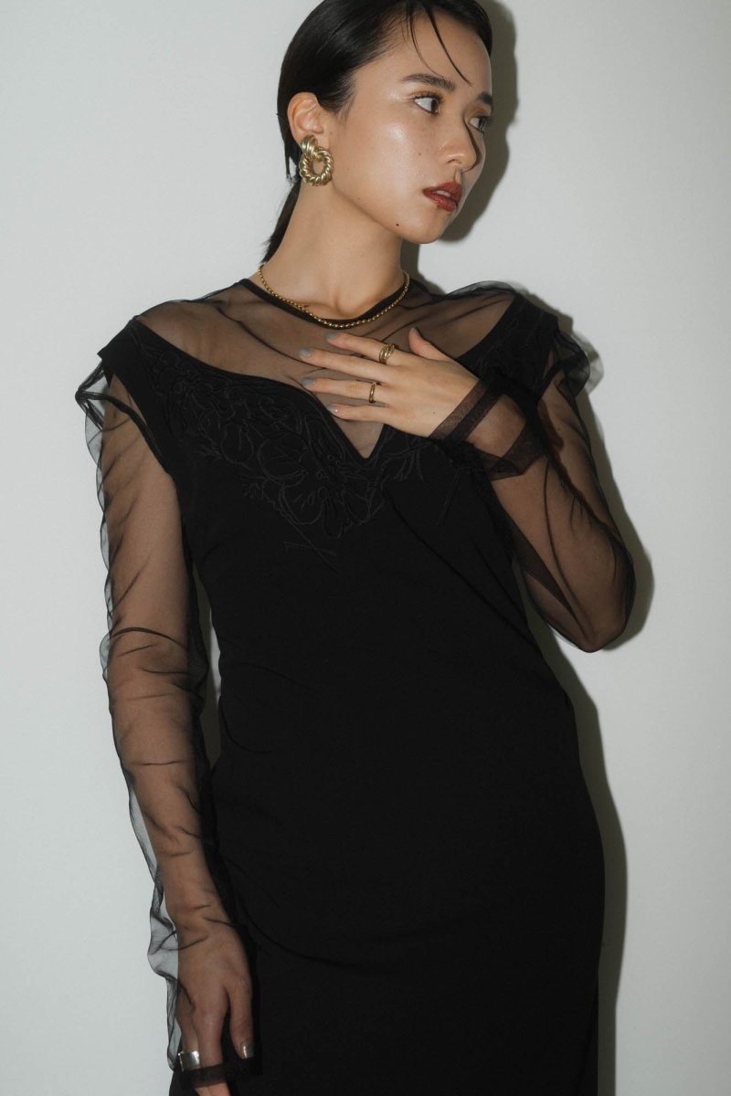 off shoulder design one piece/black - KNUTH MARF