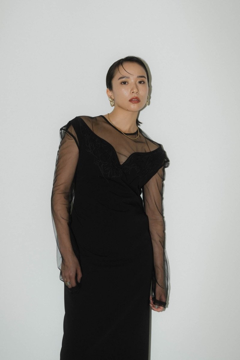 off shoulder design one piece/black - KNUTH MARF