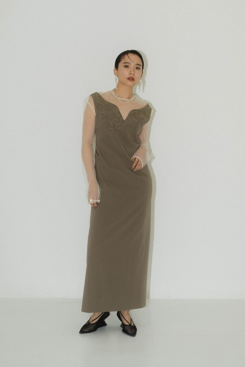 off shoulder design one piece/khaki - KNUTH MARF