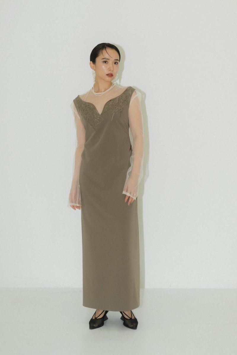 off shoulder design one piece/khaki - KNUTH MARF