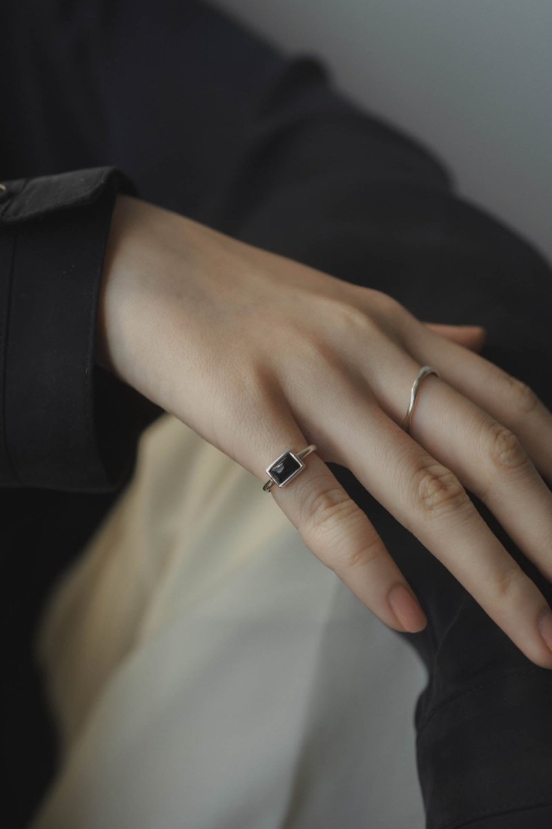 pair stone pinkie ring/silver925 - KNUTH MARF